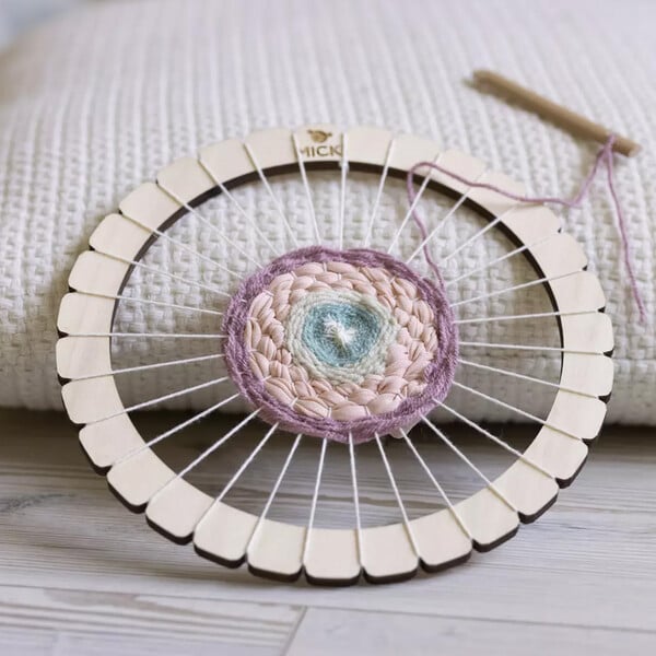 MICKI: Ξύλινος Αργαλειός στρογγυλός 21cm