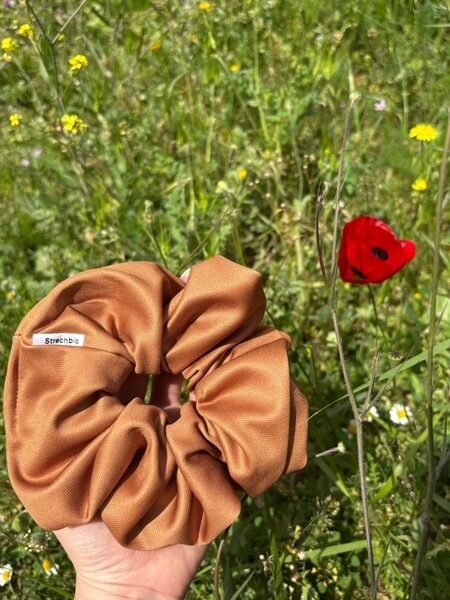 Scrunchie Strechbio Brown Gold