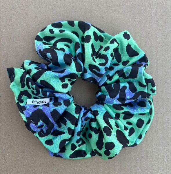 Scrunchie Strechbio Jungle Green Leopard