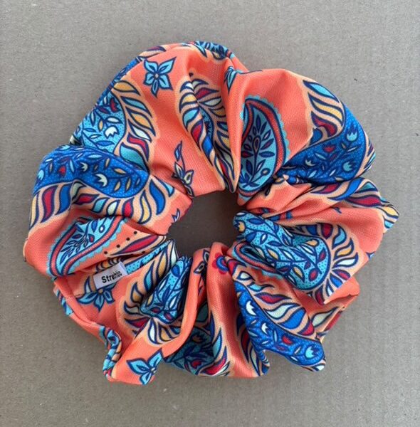 Scrunchie Strechbio Coral Paisley