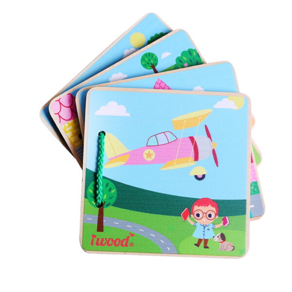 Ξύλινο Βιβλίο Με Εικόνες -Οχήματα- από 12m+