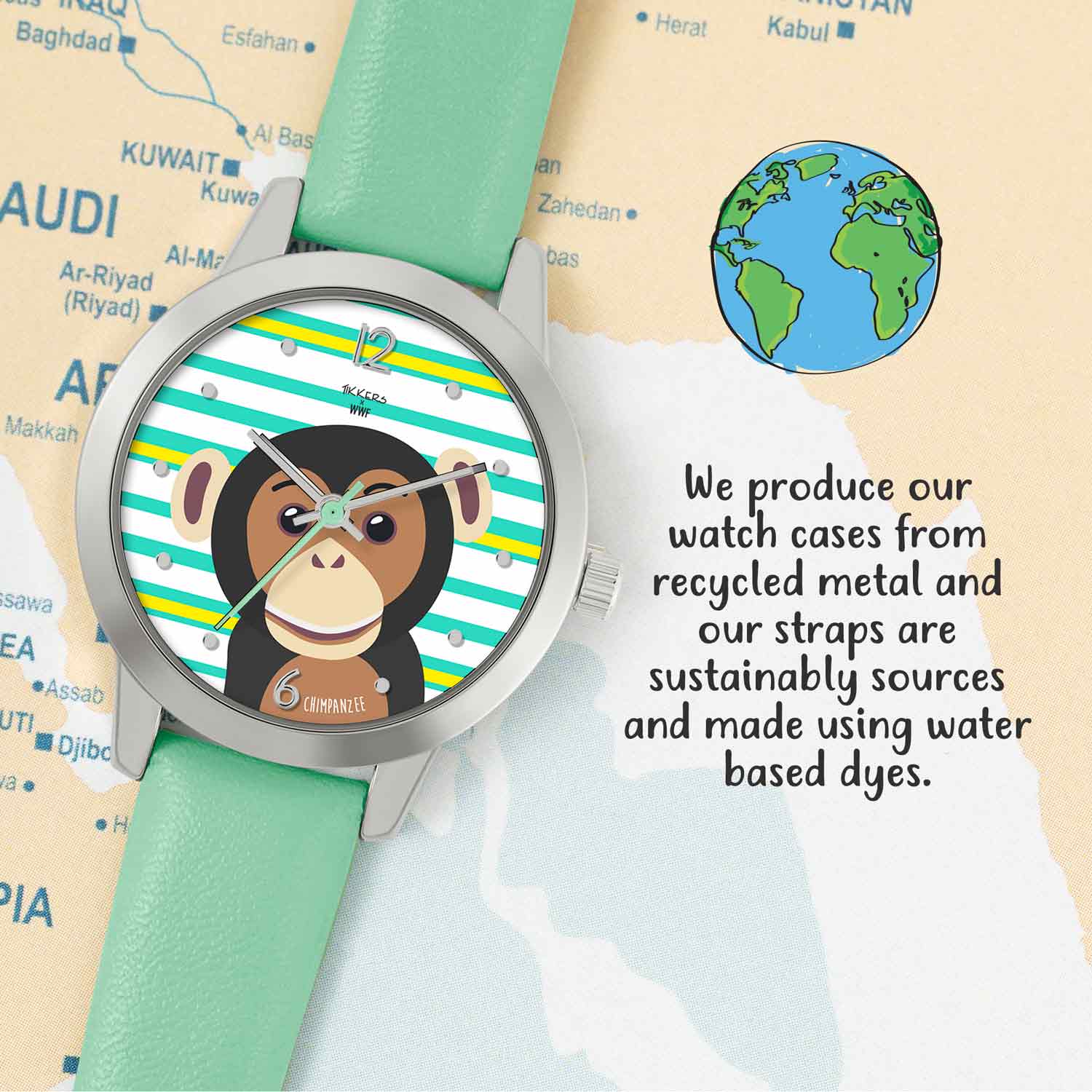 Παιδικό Ρολόι TIKKERS με Σχέδιο Χιμπαντζής - Image 2