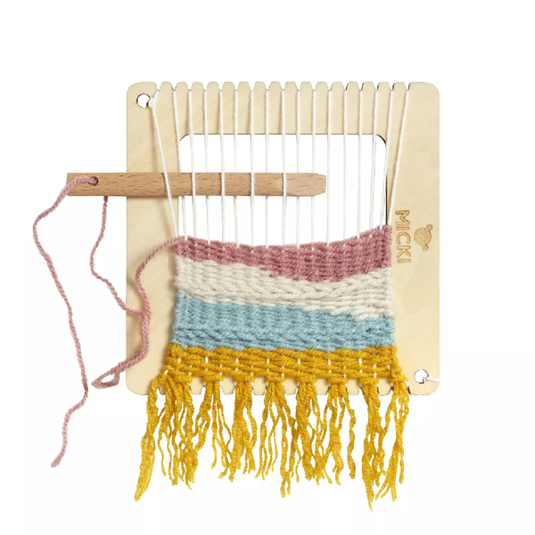 MICKI: Ξύλινος Αργαλειός τετράγωνος 12 Χ 12 cm