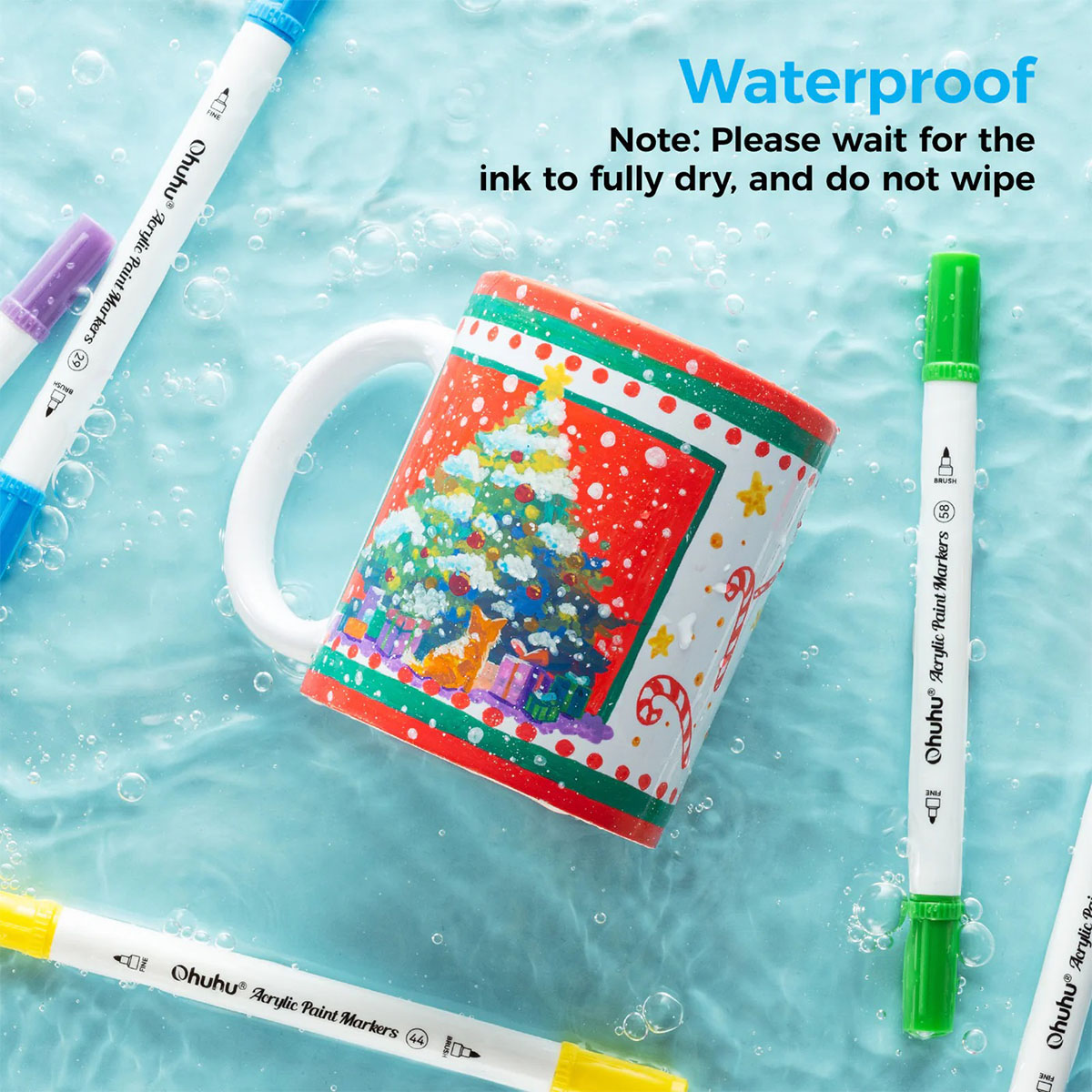 Ohuhu Acrylic Paint Markers Cotton-core Σετ 36 Ακρυλικών Μαρκαδόρων Brush & Fine - Image 5