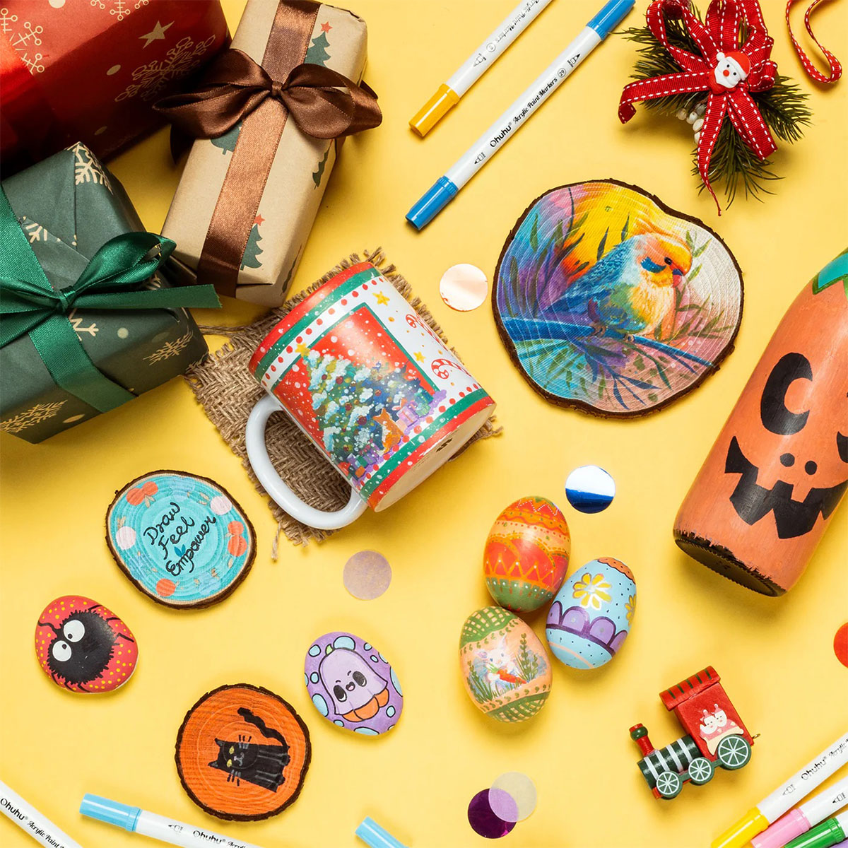 Ohuhu Acrylic Paint Markers Cotton-core Σετ 36 Ακρυλικών Μαρκαδόρων Brush & Fine - Image 6