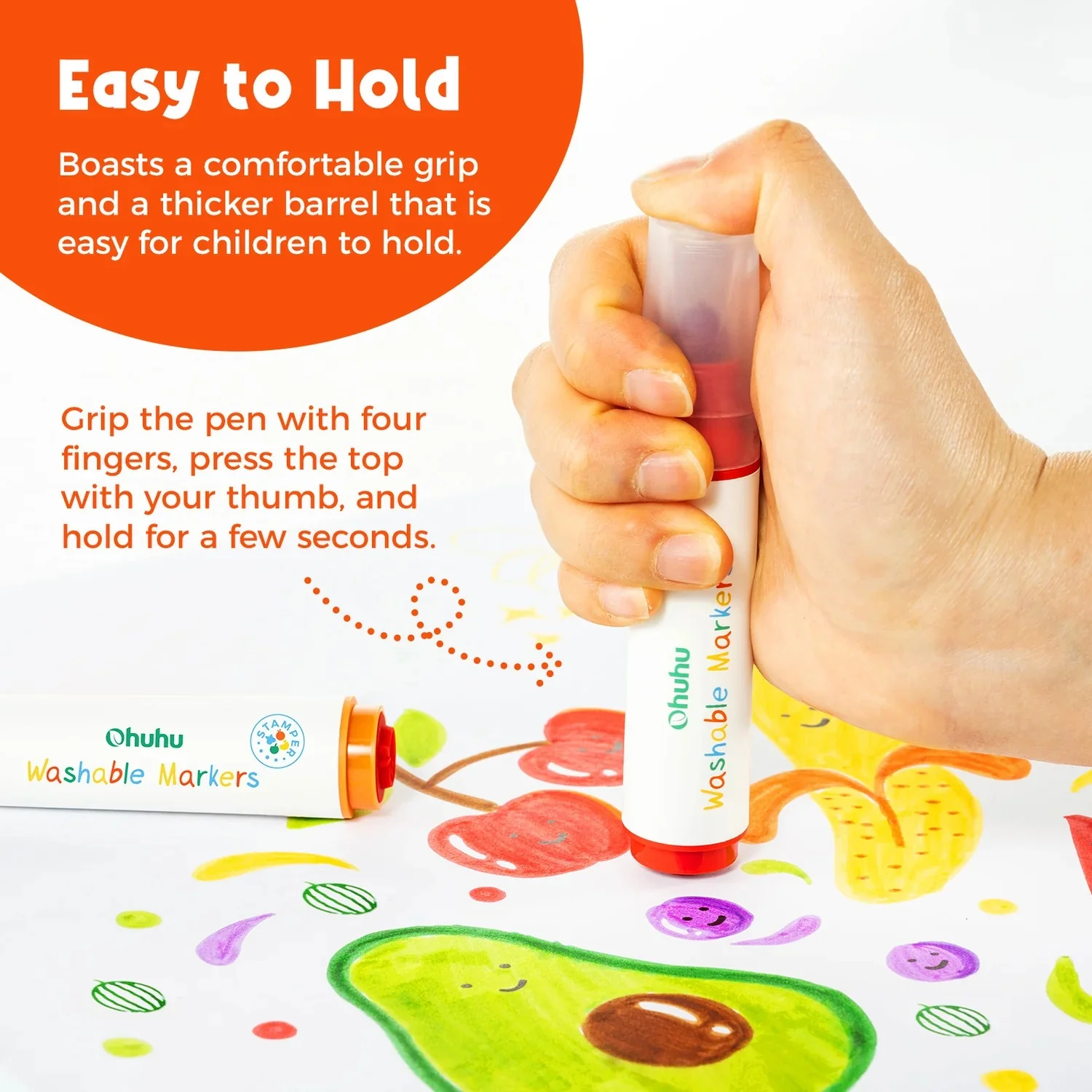 Ohuhu Σετ 12 Μαρκαδόρων Νερού με Σφραγίδες - Image 6