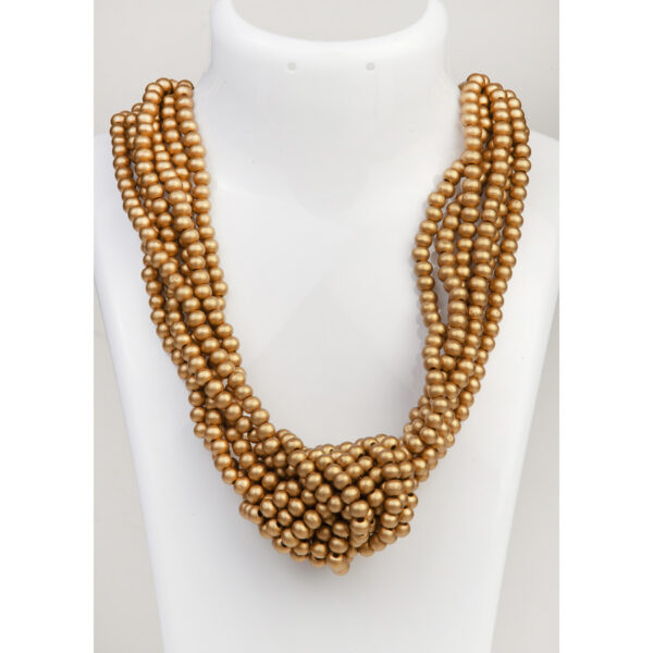 Boho Knot – Χειροποίητο Κολιέ με Ξύλινες Χάντρες