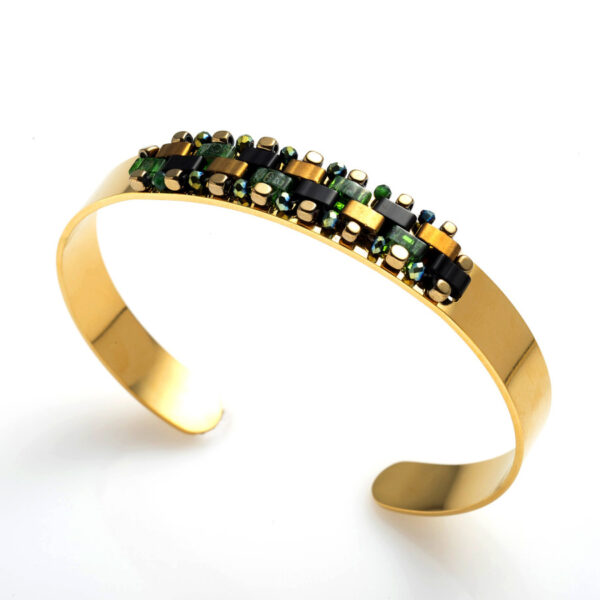 Golden Steel – Χειροποίητο Ατσάλινο Βραχιόλι με Επιχρύσωση 18Κ