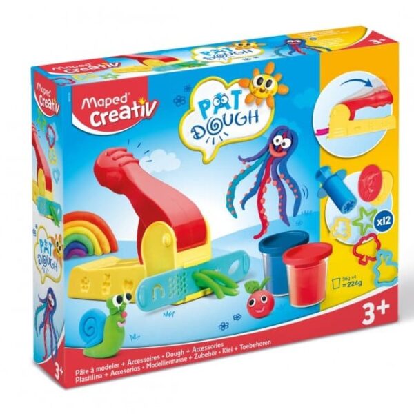 Maped Creative – Σετ Πλαστοζυμαρακίων 4 χρωμάτων με 12 Εργαλεία