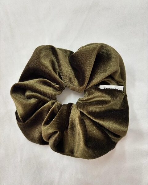 Scrunchie Βελούδινο Λαδί