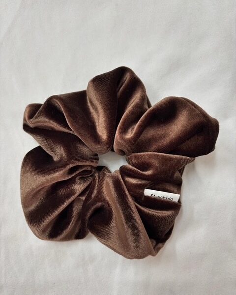 Scrunchie Βελούδινο Καφέ