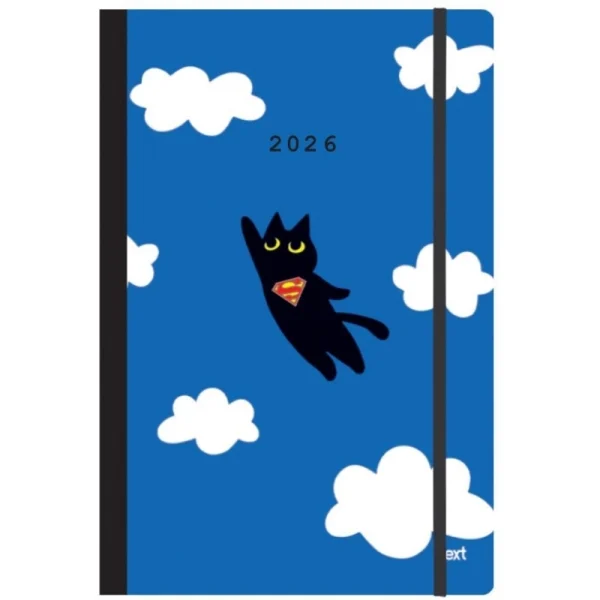 Ημερολόγιο NEXT 2026 Trends “Super Cat” – Ημερήσιο Flexi με Λάστιχο (14×21 εκ.)