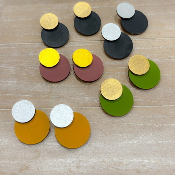 Ξύλινα Χειροποίητα Σκουλαρίκια “Orbis”