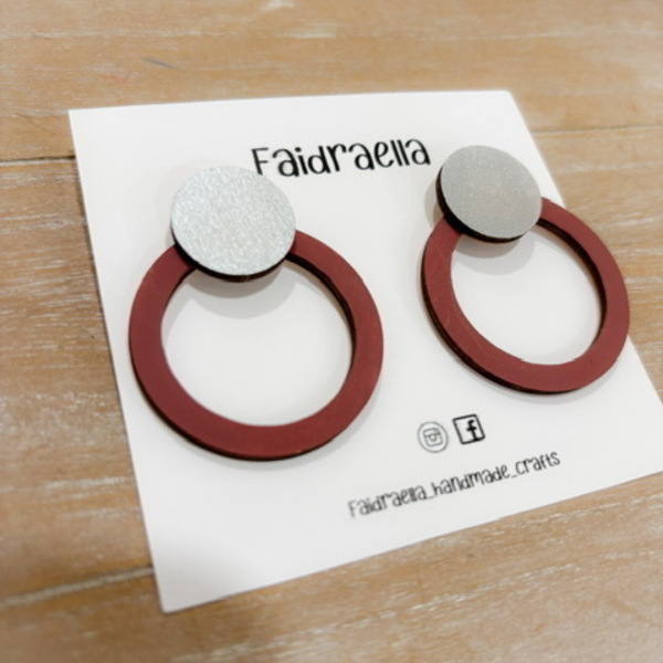 Ξύλινα Χειροποίητα Σκουλαρίκια “Circulum”