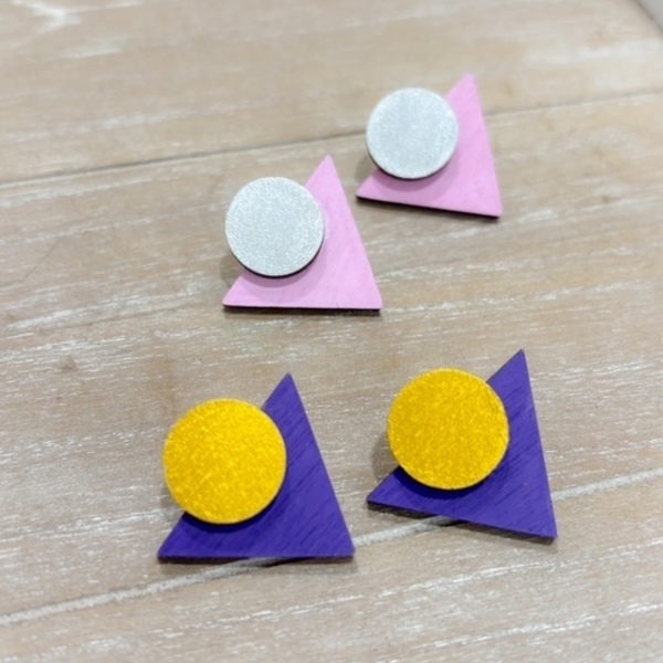 Ξύλινα Χειροποίητα Σκουλαρίκια “Trias”