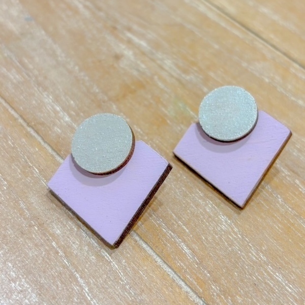 Ξύλινα Χειροποίητα Σκουλαρίκια “Polygono”