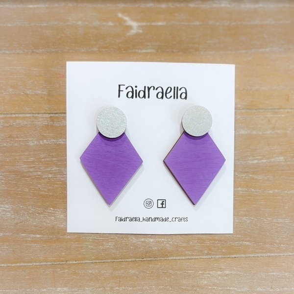 Ξύλινα Χειροποίητα Σκουλαρίκια “Diagonalis”