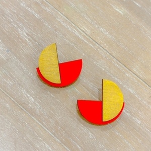 Ξύλινα Χειροποίητα Σκουλαρίκια “Volumen”