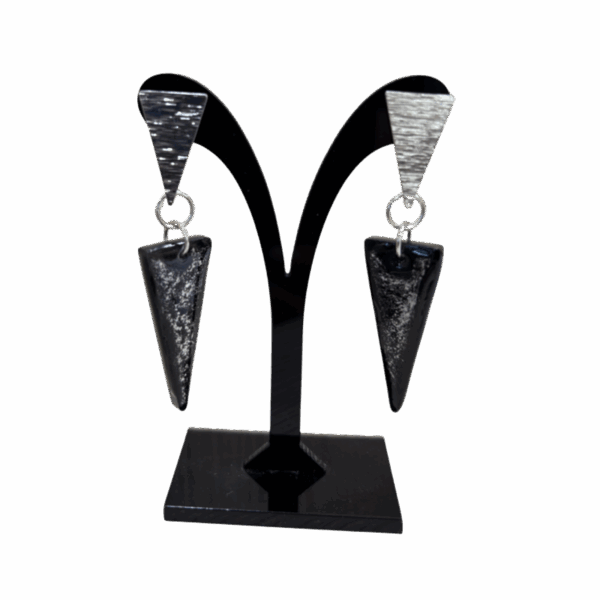 Χειροποίητα Σκουλαρίκια με Υγρό Γυαλί & Ανοξείδωτο Ατσάλι (6,5 εκ.)