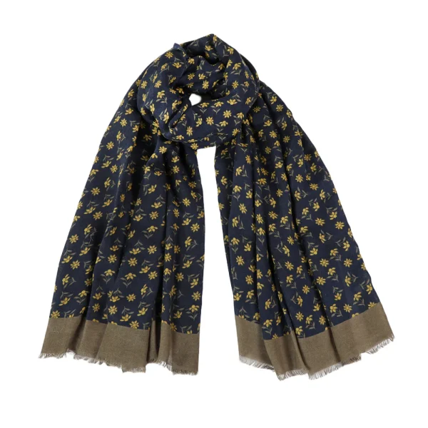 Εσάρπα Alice Εμπριμέ Μπλε-Μουσταρδί