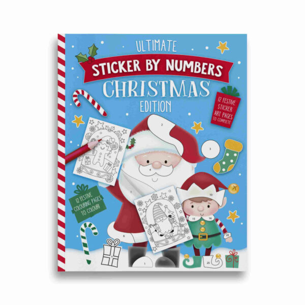 Χριστουγεννιάτικο βιβλίο με αυτοκόλλητα & ζωγραφική - XMAS STICKER BY NUMBERS BOOK