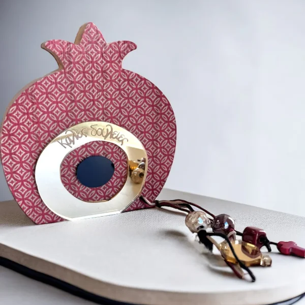 Γούρι Ξύλινο Ρόδι Μάτι Καλές Δουλειές