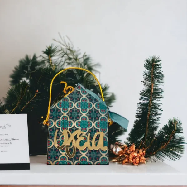 Γούρι Ξύλινο Σπιτάκι "Υγεία" Επιτραπέζιο Plexiglass