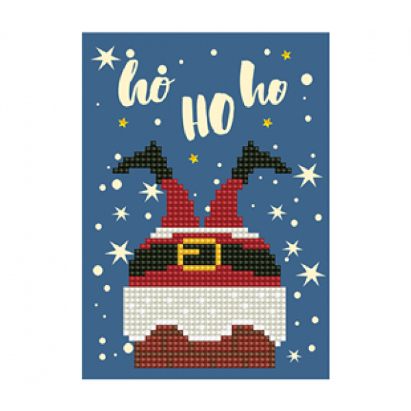 Ευχετήρια Κάρτα με Διαμάντια – Ψηφιδωτό DIY "Ho Ho Ho"