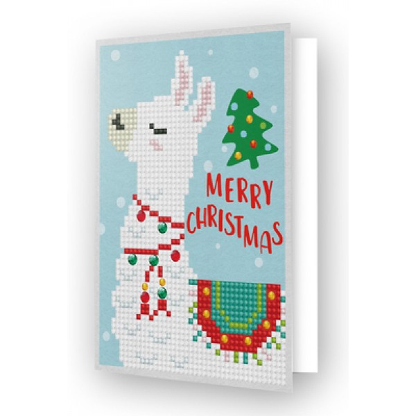 Ευχετήρια Κάρτα με Διαμάντια – Ψηφιδωτό Christmas Lama