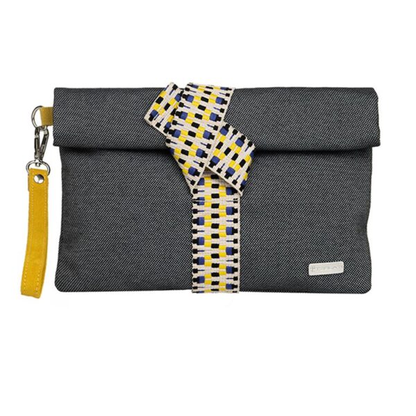 Τσάντα Clutch “Black Ethnic” – Υφασμάτινη με Ethnic Λουράκι