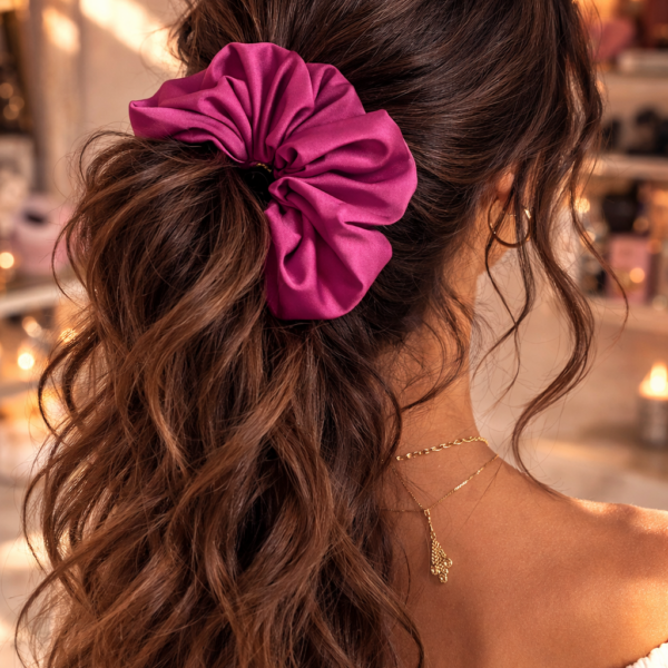 Satin Scrunchie – Dark Magenta Silk Touch XXL