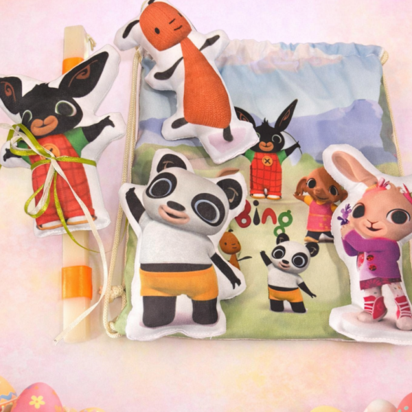 Σετ Λαμπάδας και Παιχνιδιού Μαξιλαροκουκλάκια & Υφασμάτινο Σακίδιο  Bing