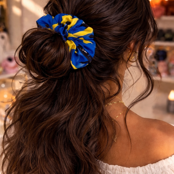 Scrunchie Blue & Yellow | XXL 23cm / Large 17cm
