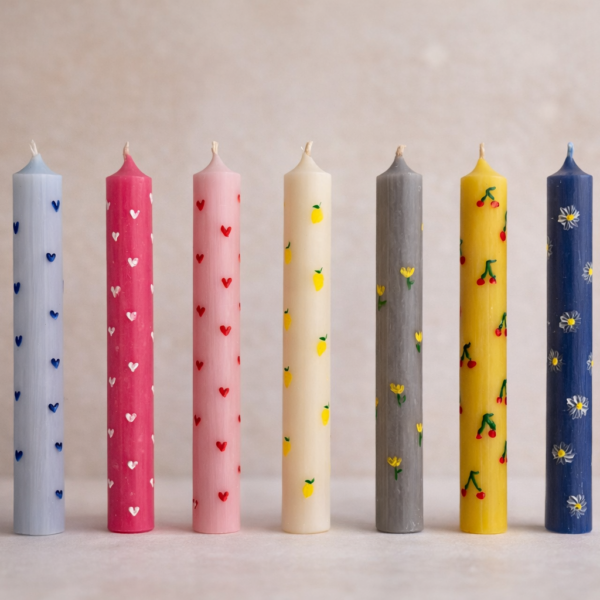 Χειροποίητη Λαμπάδα Κερί Ζωγραφισμένη στο Χέρι 18cm