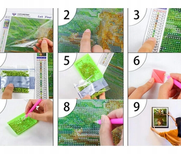 Alternative view of Diamond Painting Σκυλάκι Δαλματίας με Χρώματα 40x30